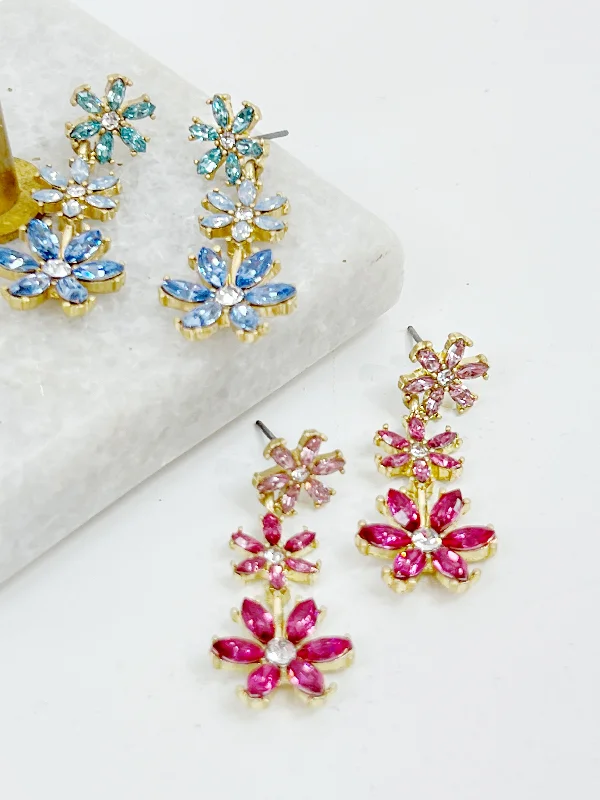 Ladies multi-stone earrings-Baby Blooms Earring