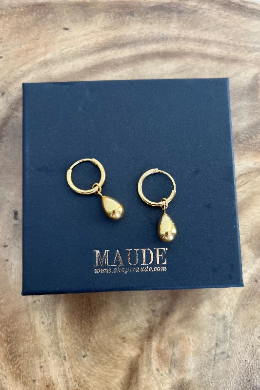 Ladies custom made earrings-18K Gold Drop Earrings