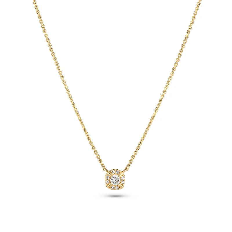 Ladies infinity necklaces-Rome 14K Gold Necklace w. Lab-Grown Diamonds