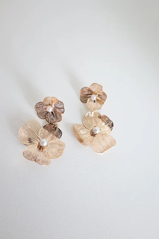 Ladies diamond earrings-Botanical Drop Earrings