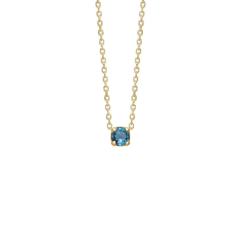 Ladies vintage-style necklaces-My Precious - Rainbow 10K Gold Necklace w. Topaz