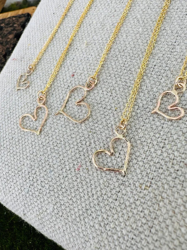 Ladies designer necklaces-Sweetheart Necklaces ~ 14k Gold Fill