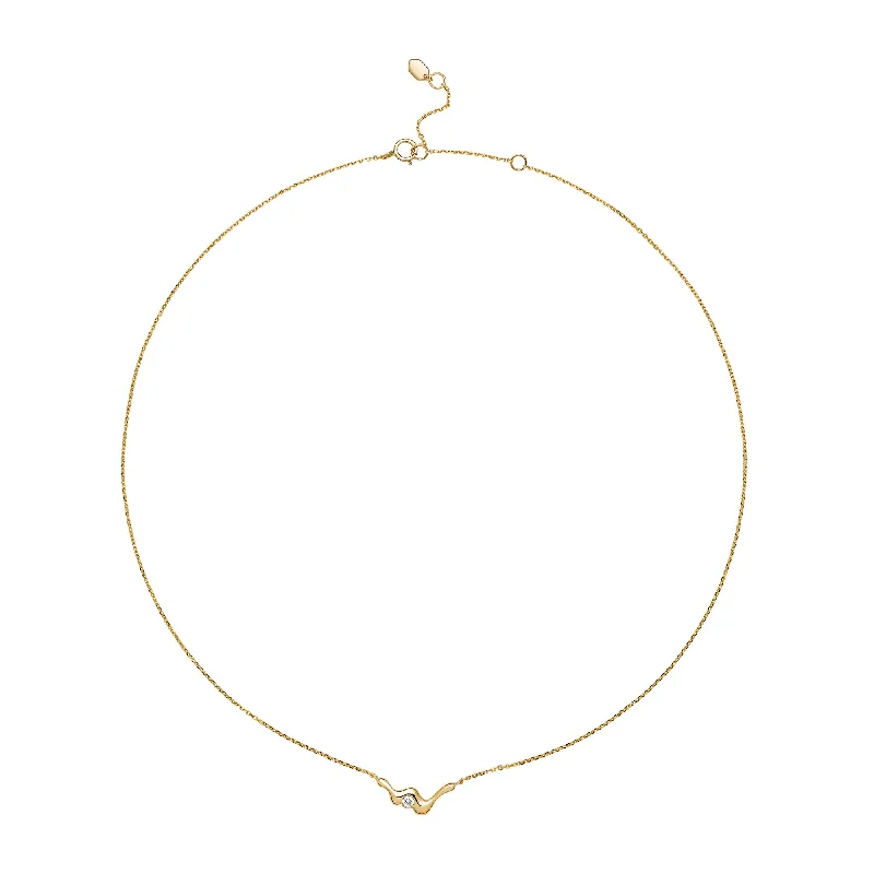 Ladies ruby necklaces-Baxter 14K Gold Necklace w. Lab-grown Diamond