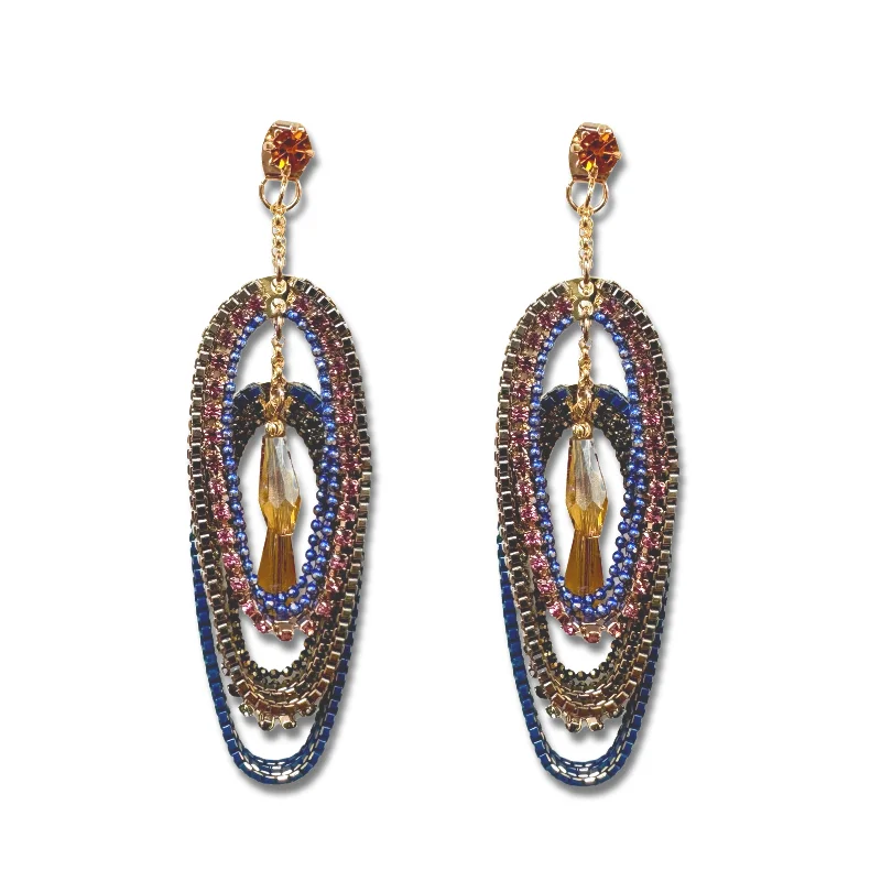 Ladies drop earrings with gemstones-Ally Sparkle Draped Earrings