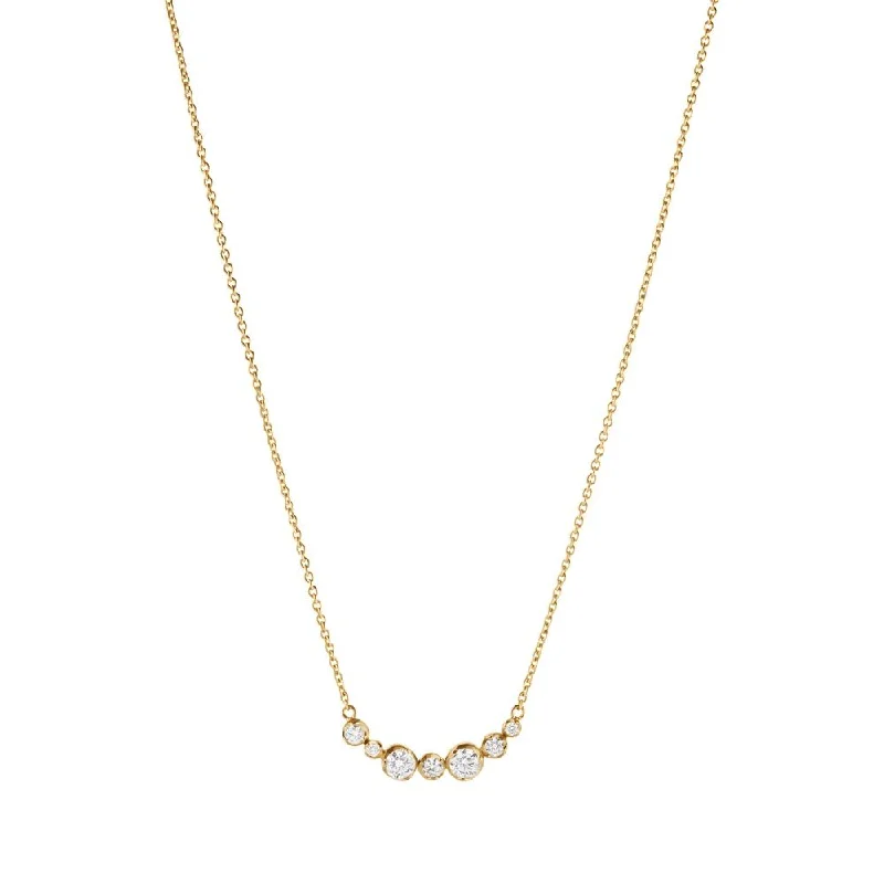 Ladies pendant necklaces-Signature 18K Gold Necklace w. 0.22ct Diamonds