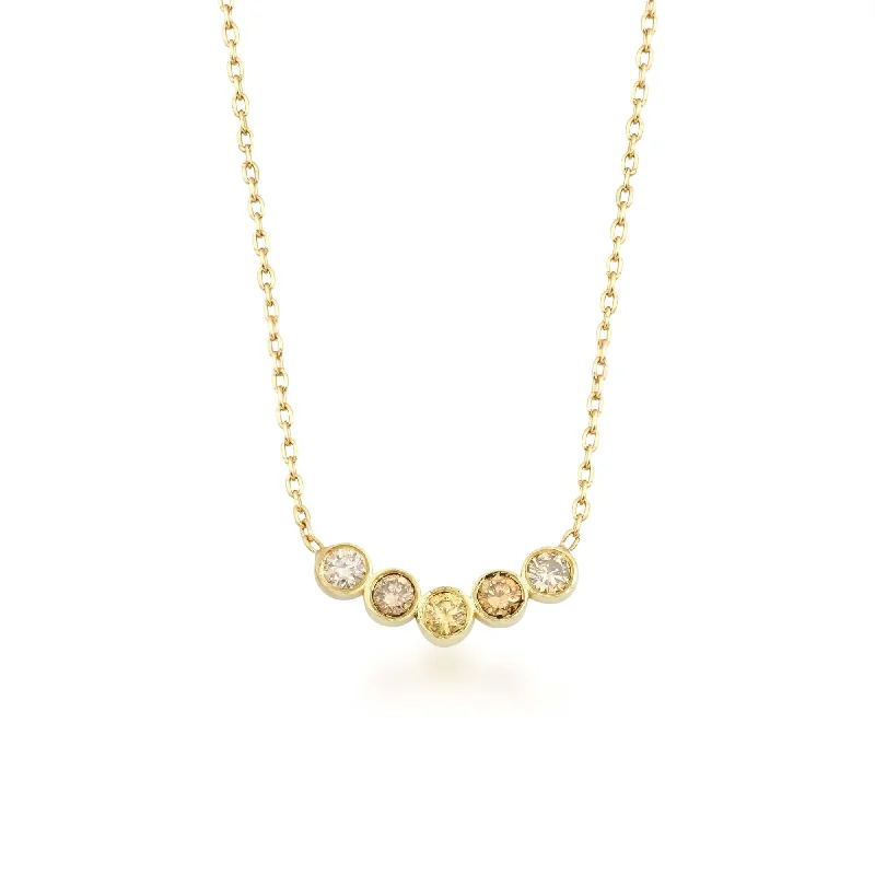 Ladies gold layered necklaces-Sonia 18K Gold Necklace w. Diamonds