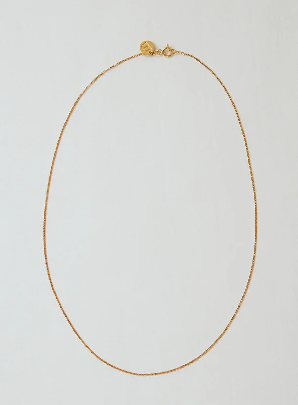 Ladies pendant necklaces-Plain 14K Gold Plated 45 cm Necklace