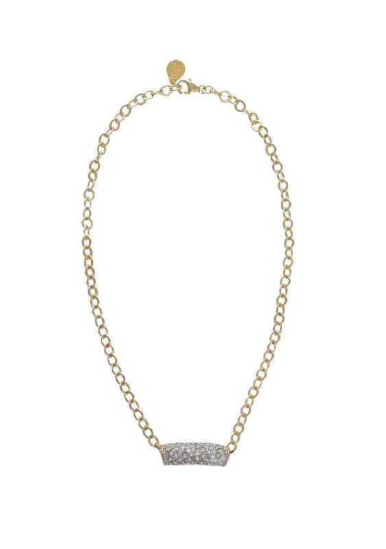 Ladies dainty necklaces-Diamond Illusion Barrel Pendant Necklace