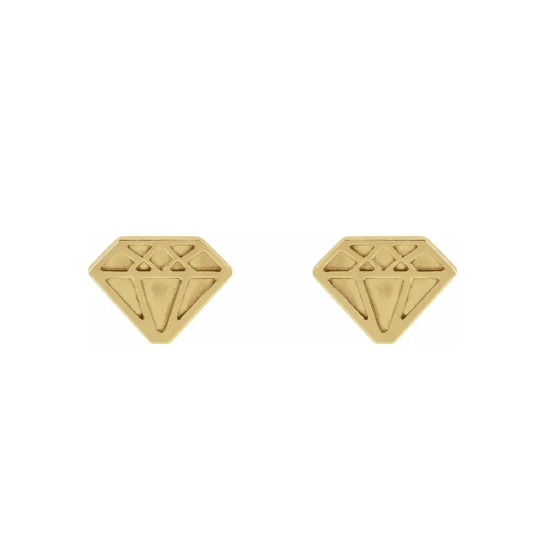 Ladies color-changing earrings-Diamond Shaped Studs