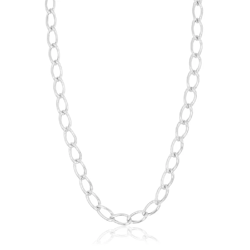 Ladies minimalist diamond necklaces-Ellisse Silver Necklace