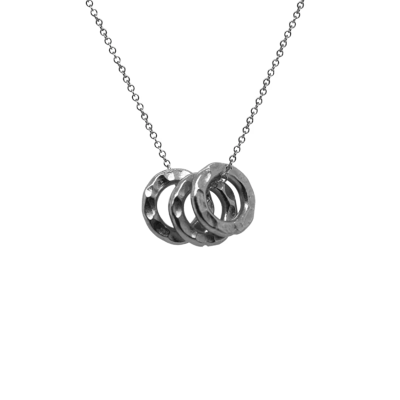 Ladies birthstone necklaces for gifts-Facet oxidized Silver Necklace