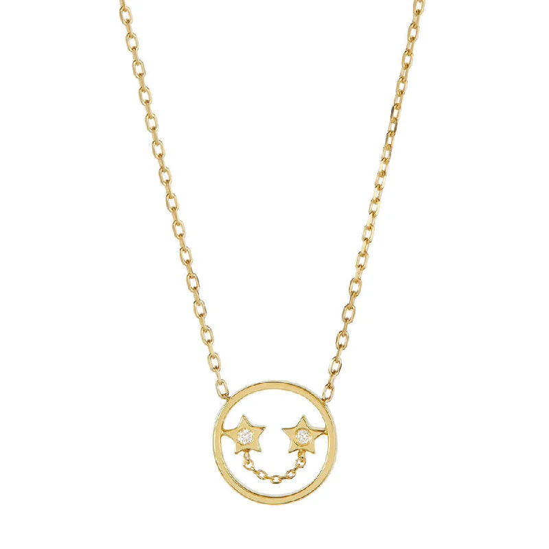 Ladies heart pendant necklaces-PETIT Beck 14K Gold Necklace w. Diamond