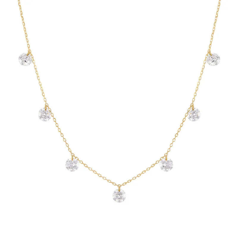 Ladies wedding necklaces-Danaé 18K Gold, Whitegold or Rosegold Necklace w. Diamonds, 1.68ct