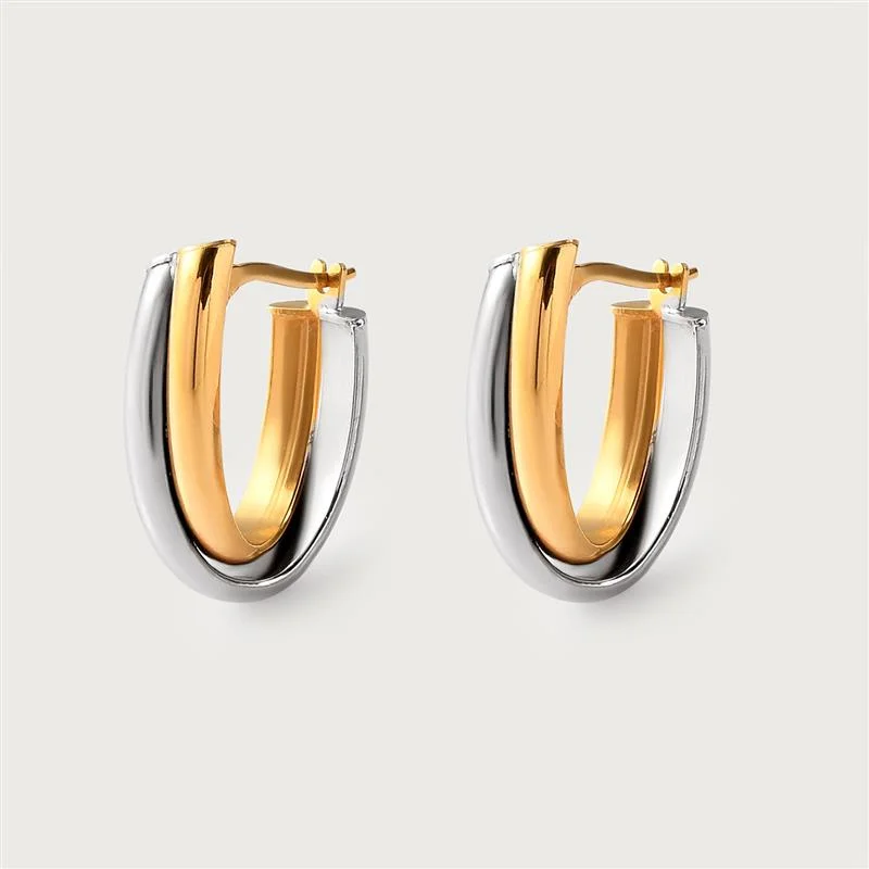 Ladies diamond stud earrings-Love Knot Chunky Entwine Hoops in Gold