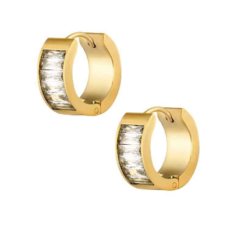 Ladies gold-plated earrings-Alexa Hoop Earrings