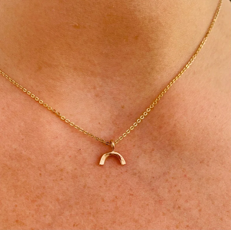 Ladies minimalist diamond necklaces-Baby Bow Necklace - 14k Gold Fill