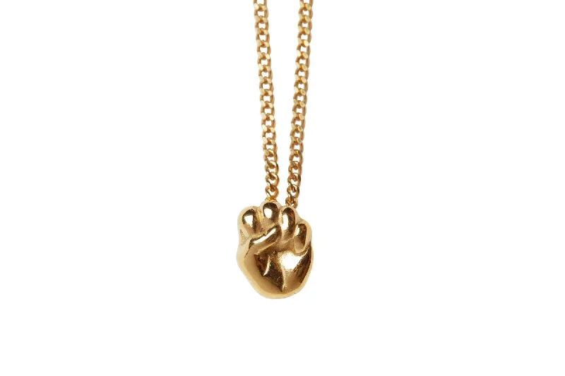 Ladies silver infinity necklaces-Sara girlpower Gold Plated Necklace