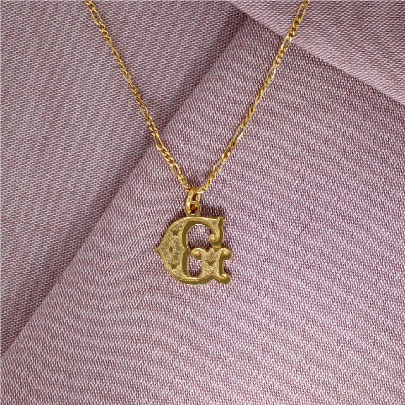 Ladies vintage necklaces-Circus Letter G Gold Plated Necklace