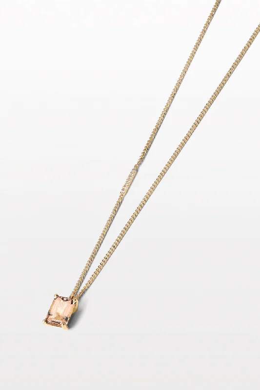 Ladies diamond and ruby necklaces-Lustre 01 18K Gold Necklace w. Morganite