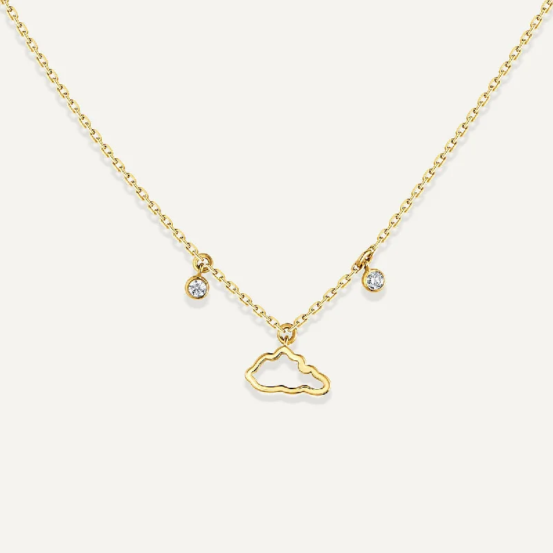 Ladies lock and key necklaces-Allusia Love One 18K Gold Necklace w. Diamonds