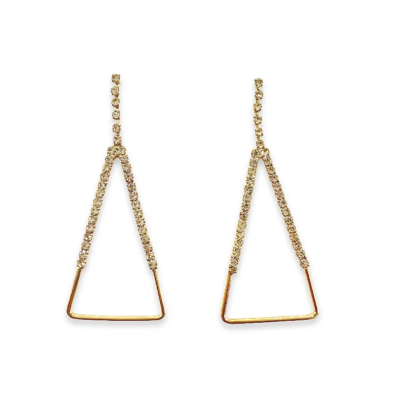 Ladies vintage diamond earrings-Krista Triangle Stud Earrings