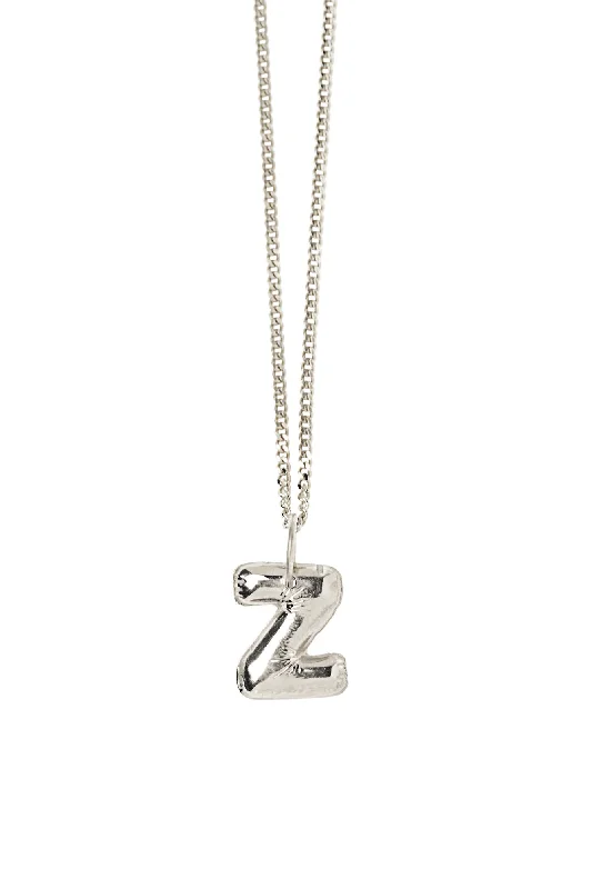 Ladies silver choker necklaces-Letter Z Silver Necklace