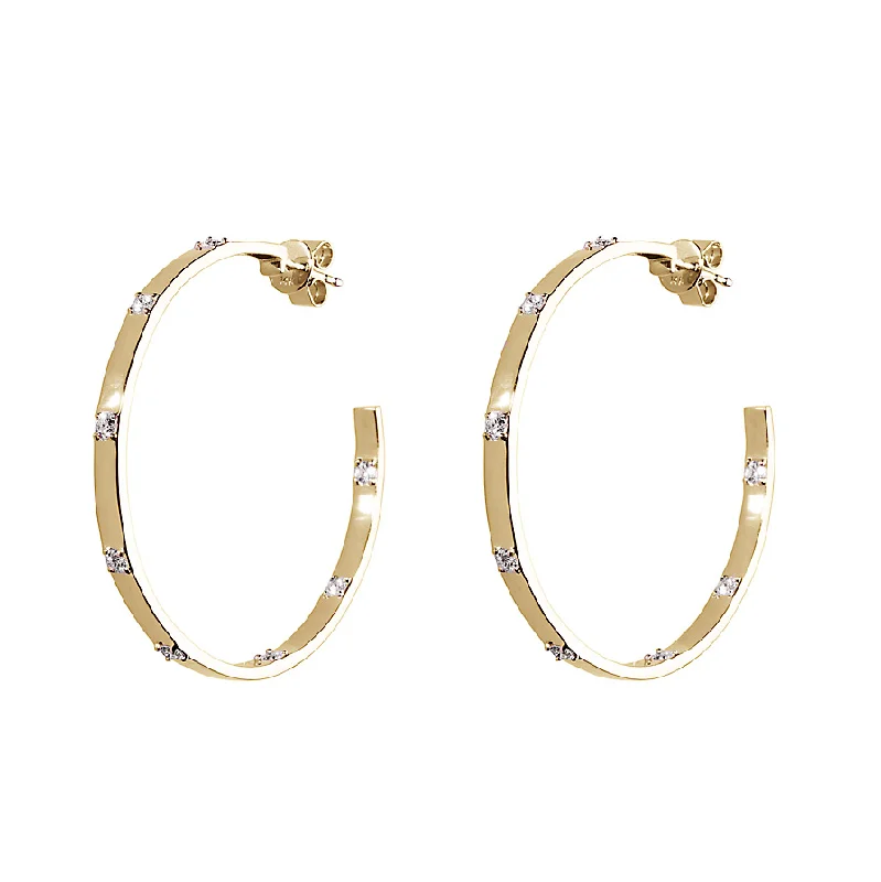 Ladies designer earrings-Diamond Ribbon Hoop Earrings