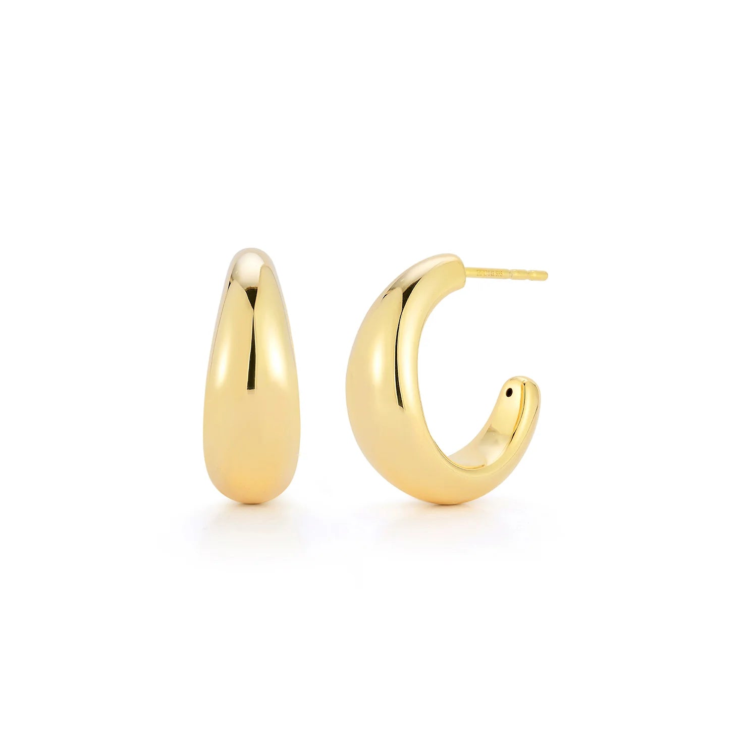 Ladies large gemstone earrings-Gold Jumbo Dome Hoop Earrings/20mm