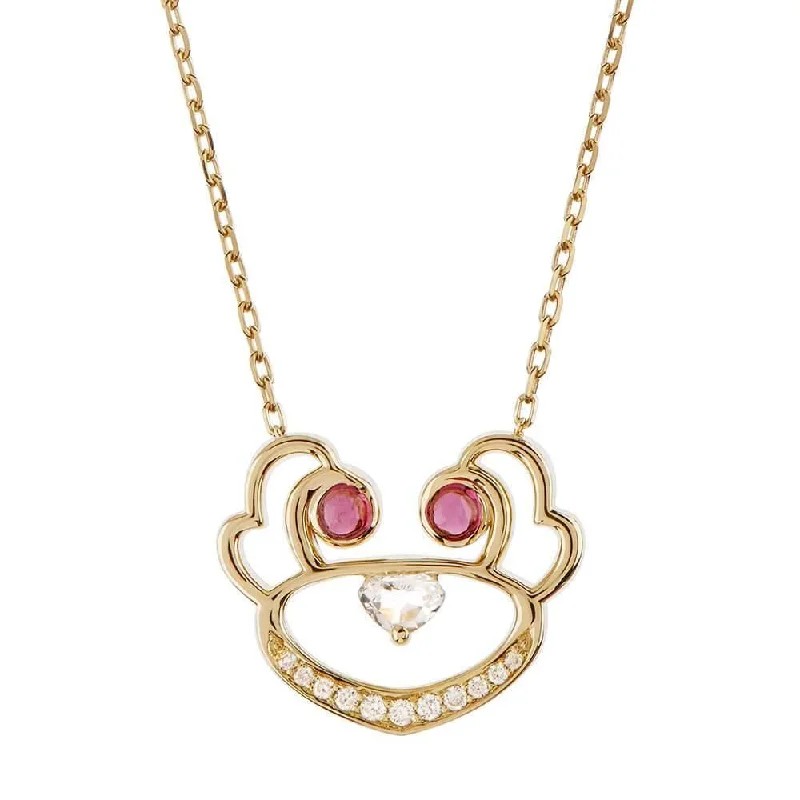 Ladies infinity necklaces-ANIMAUX Koko 18K Gold Necklace w. Diamond & Tourmaline