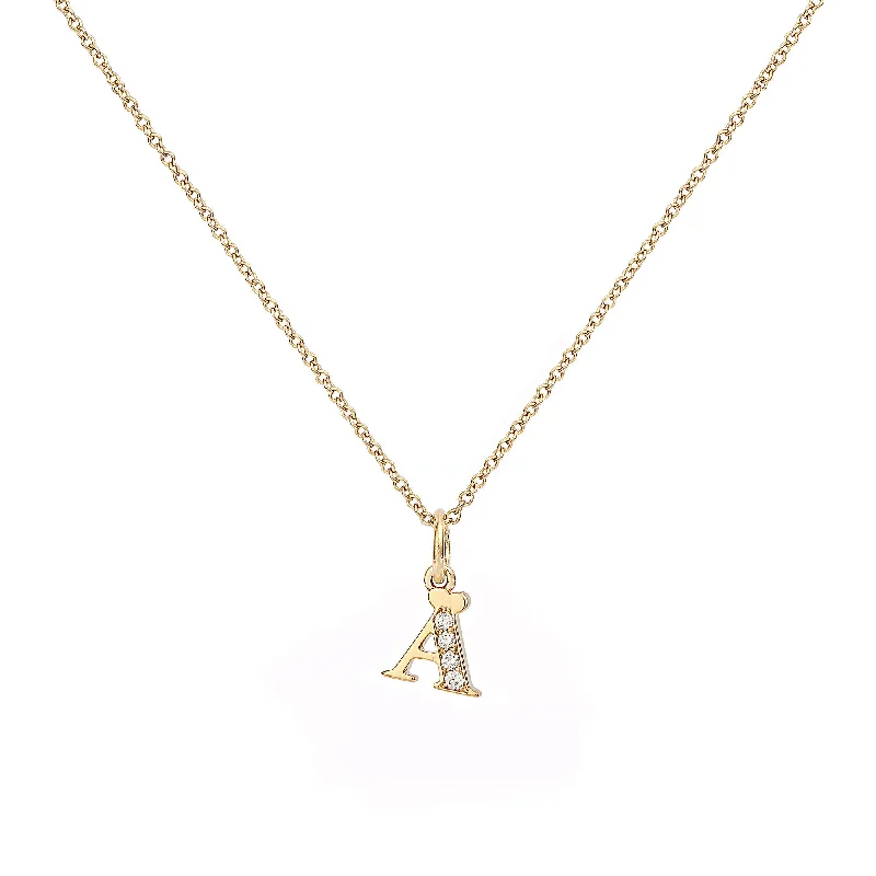 Ladies diamond and ruby necklaces-Love Letter Ä 18K Gold Necklace w. Diamonds