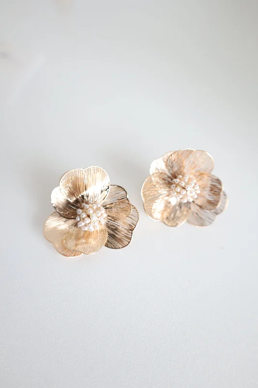 Ladies designer earrings-Lucy Flower Earrings