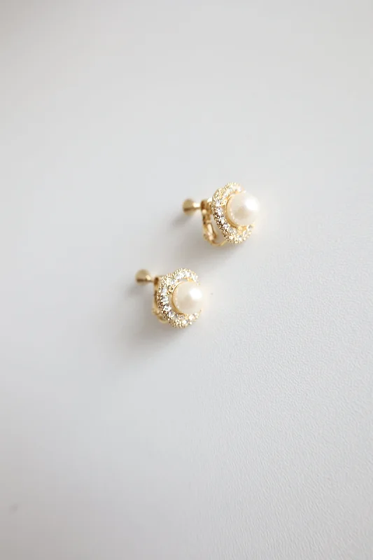 Ladies drop earrings-Lyla Pearl Clip On Earrings