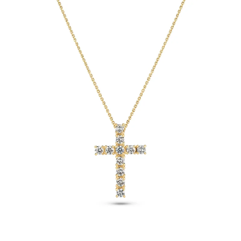 Ladies floral necklaces-Alba Croce 14K Gold Necklace w. Lab-Grown Diamonds