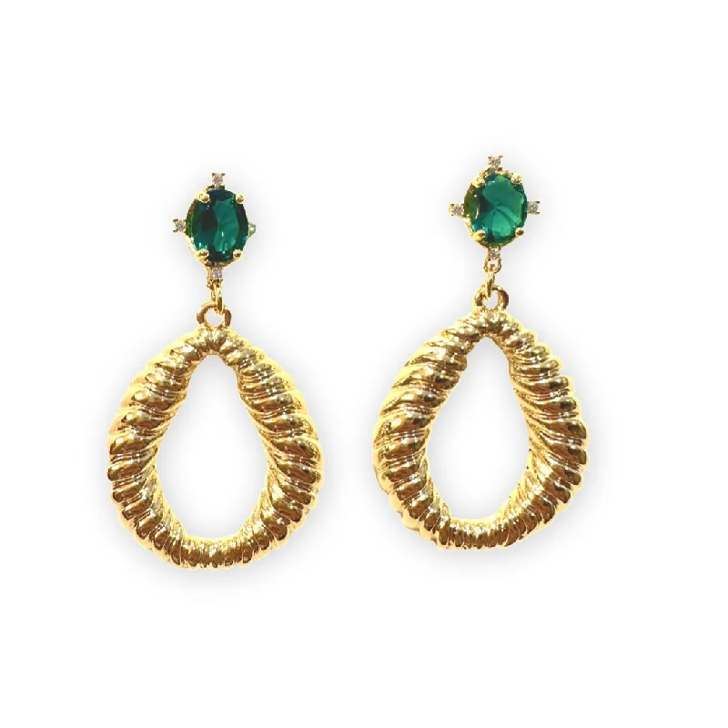 Ladies vintage earrings-Teardrop Color Twist Statement Earrings