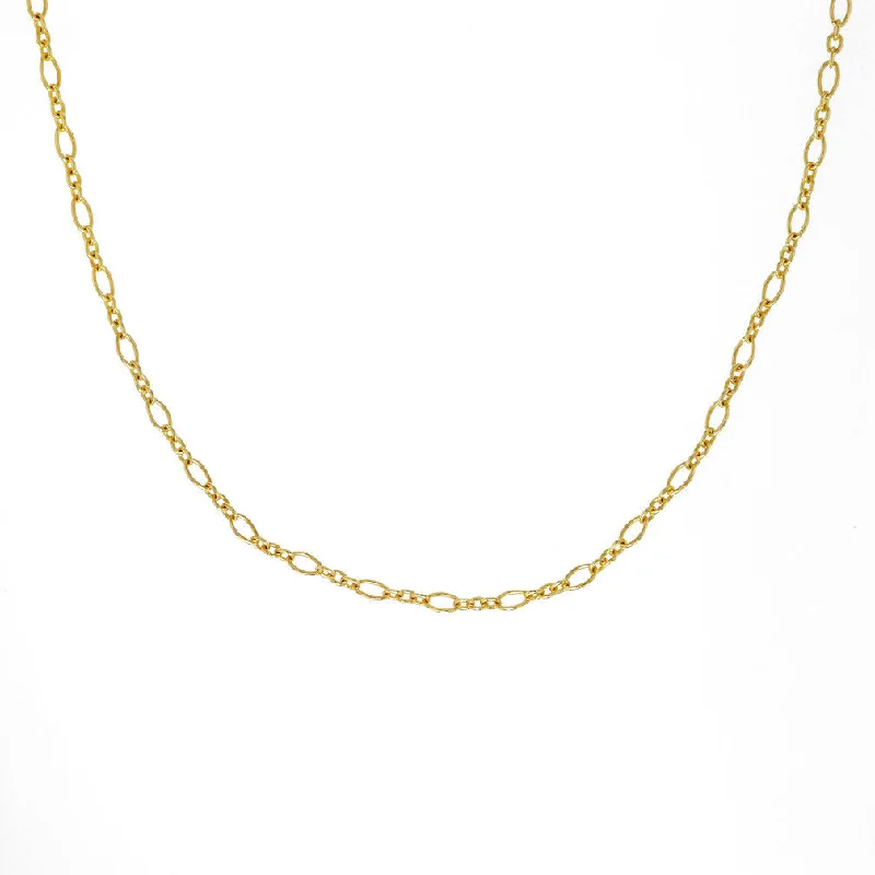 Ladies heart pendant necklaces-Barok chain 14K Gold Necklace