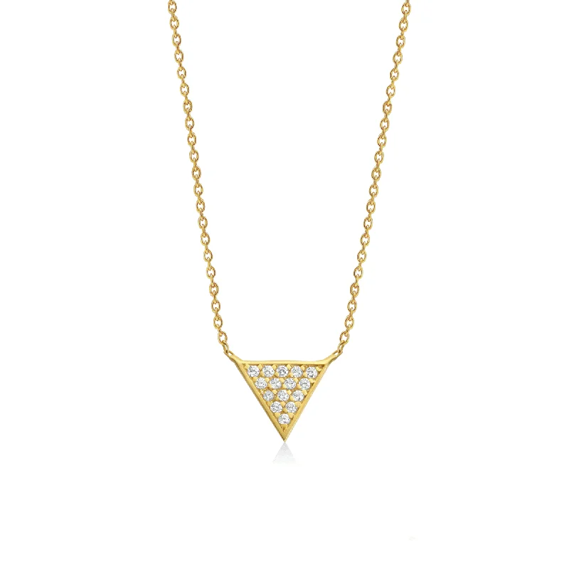 Ladies diamond-encrusted necklaces-Mara 18K Gold Necklace w. Diamonds