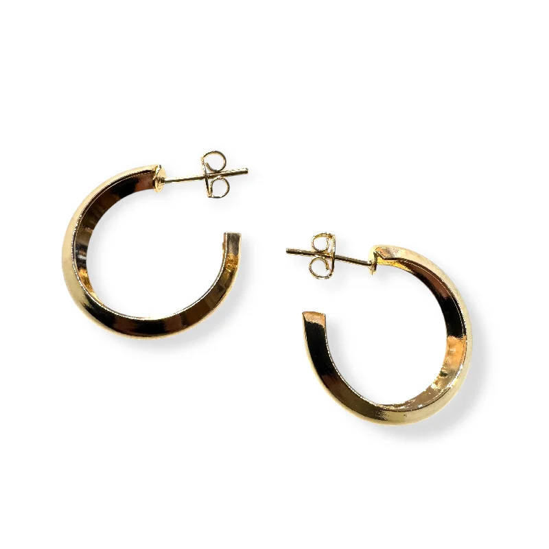 Ladies pearl earrings-18K Gold Filled Edged Hoops