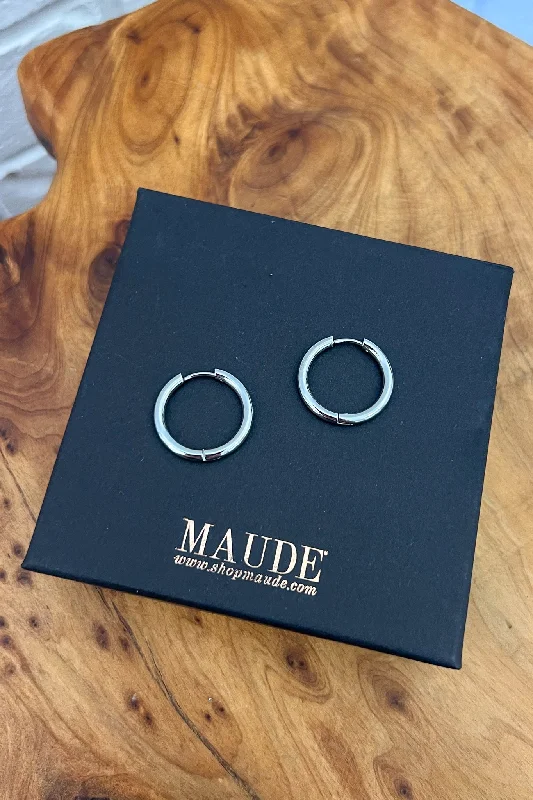 Ladies engraved earrings-18K Harper Dainty Hoop Earrings