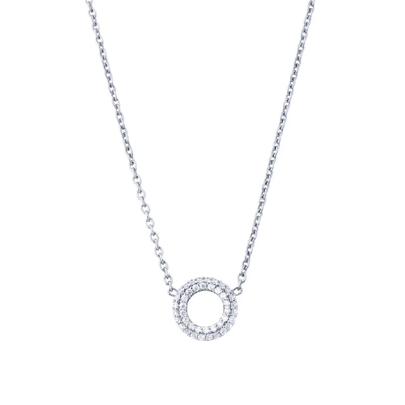 Ladies long chain necklaces-Matiné 18K Whitegold Necklace w. 42 Diamonds