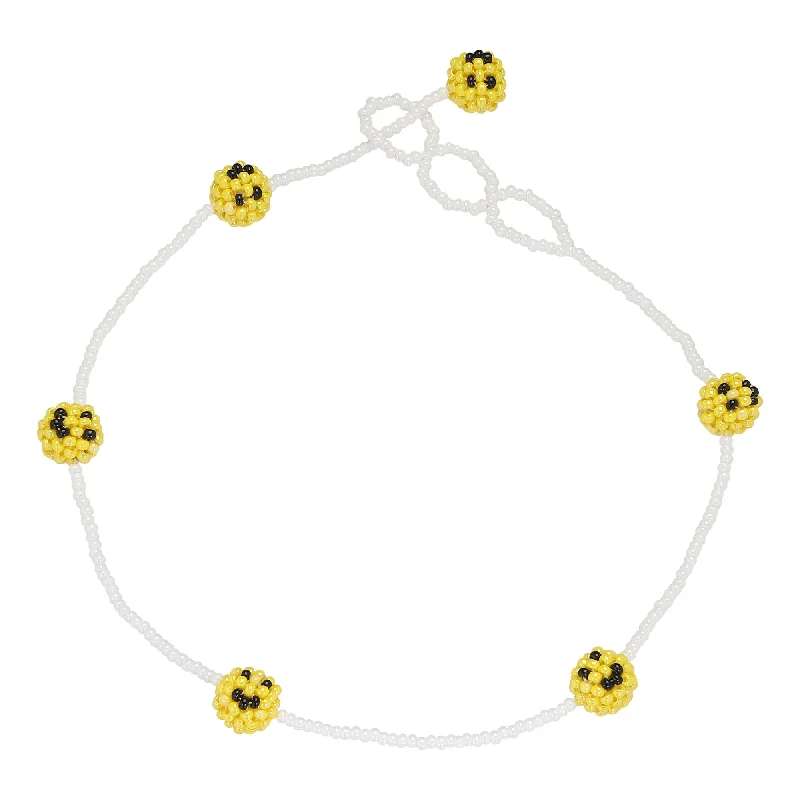 Ladies necklace sets-Smiley Necklace Yellow Beads