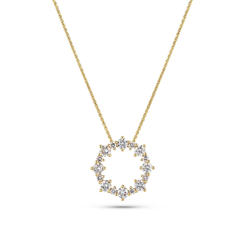 Ladies chunky necklaces-Brina 14K Gold Necklace w. Lab-Grown Diamonds