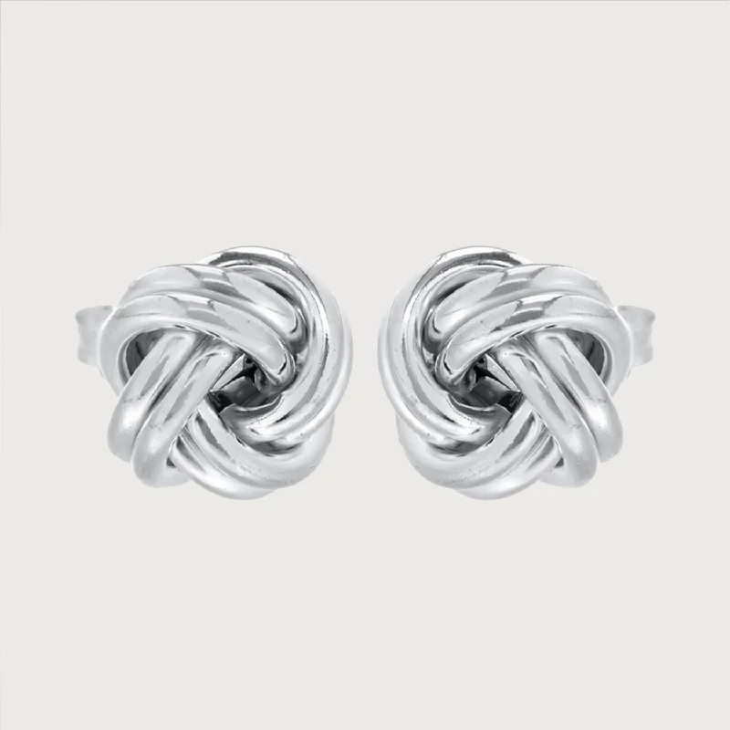 Ladies fashion earrings-Knot Link Studs