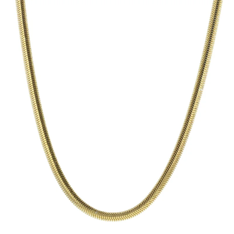 Ladies fashion necklaces-Rocks Snake Gold Plated Necklace