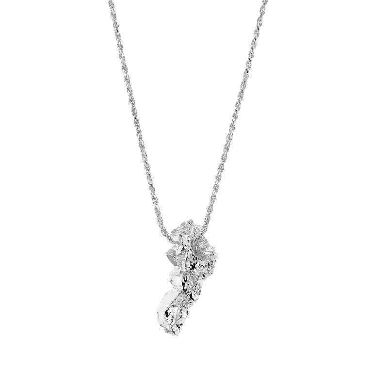 Ladies floral necklaces-Fool's Silver Necklace