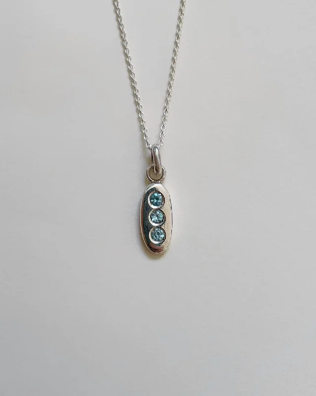 Ladies geometric necklaces-Coralie Grzes | Elisabeth Amulet of December Silver Necklace w. Topaz