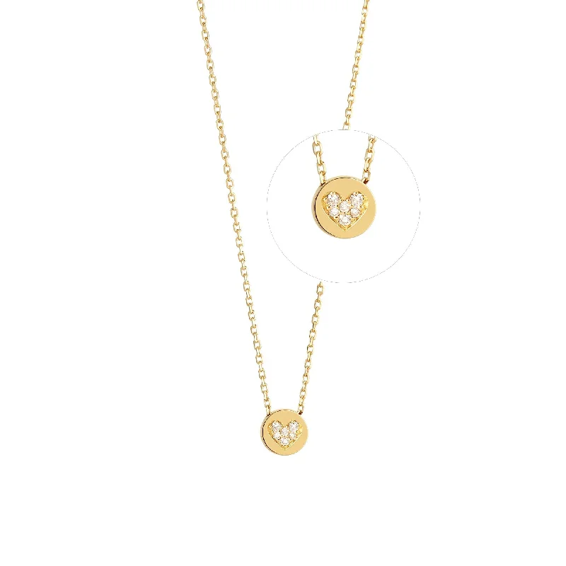 Ladies necklace sets-Modern Words Fine Big Love 18K Gold Necklace w. Diamond