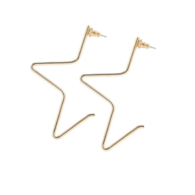 Ladies vintage-inspired earrings-Large 1/2 Star Earrings