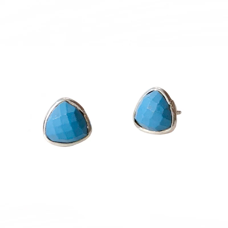 Ladies sapphire and diamond earrings-Felice Triangle Turquoise Earrings