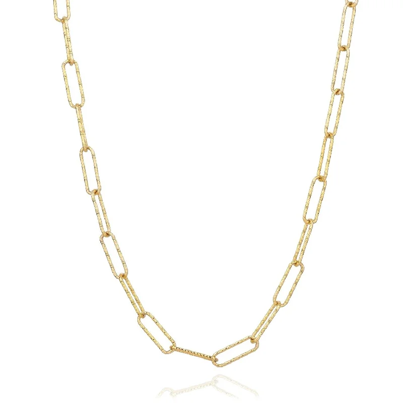 Ladies silver choker necklaces-Luce Grande Gold Plated Necklace