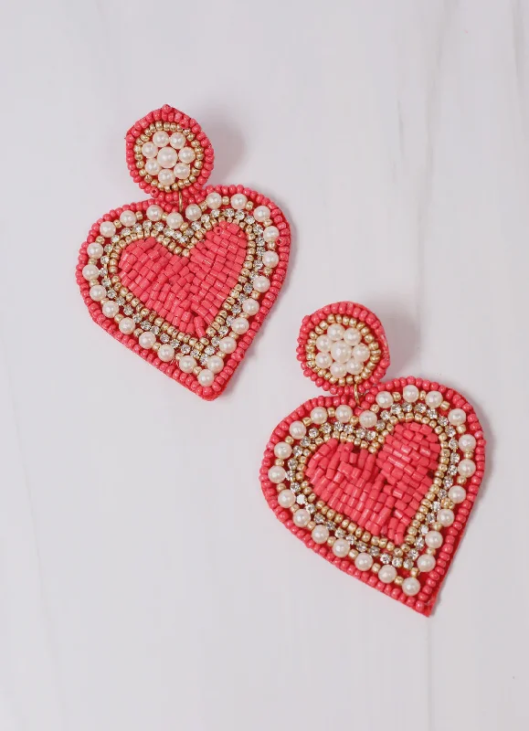 Ladies modern earrings-Sweetheart Embellished Earring